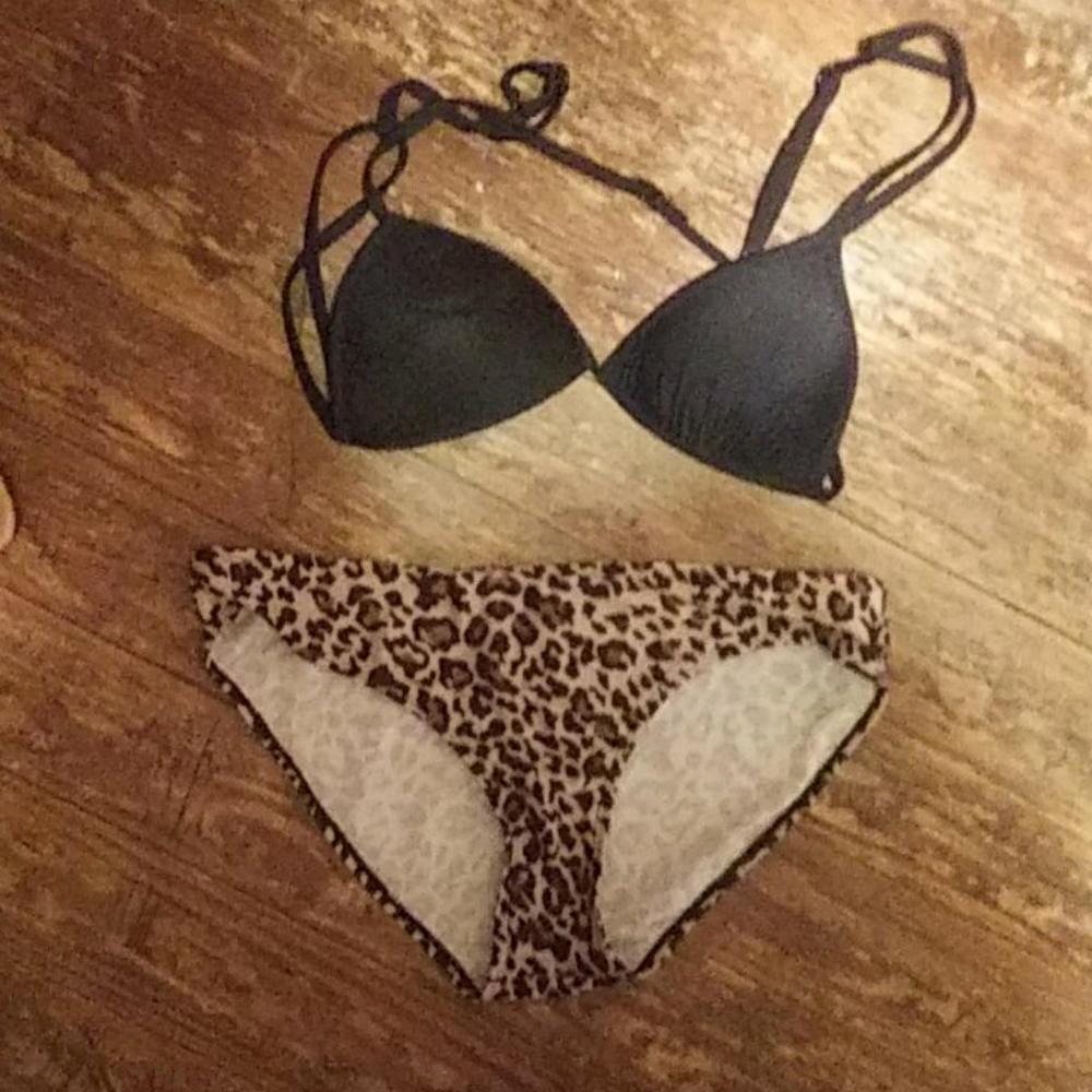 Leopard print bathing suit with lace Shaw !!!!